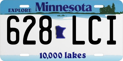 MN license plate 628LCI
