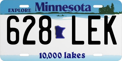 MN license plate 628LEK