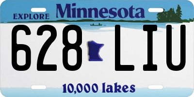 MN license plate 628LIU