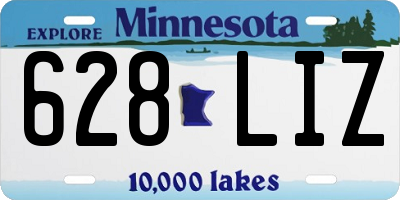 MN license plate 628LIZ