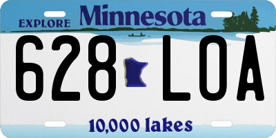 MN license plate 628LOA
