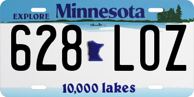 MN license plate 628LOZ