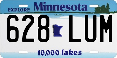 MN license plate 628LUM