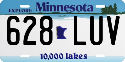 MN license plate 628LUV