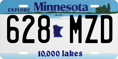 MN license plate 628MZD