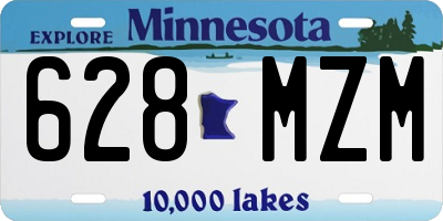 MN license plate 628MZM