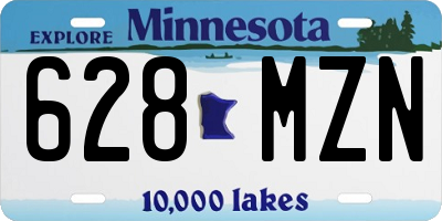 MN license plate 628MZN
