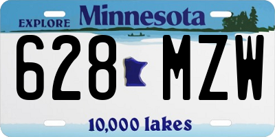 MN license plate 628MZW