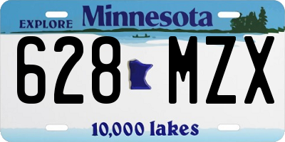MN license plate 628MZX