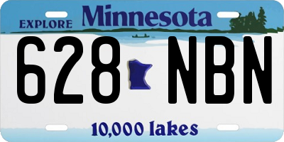 MN license plate 628NBN