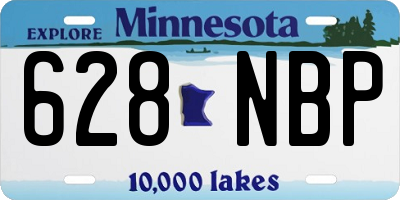 MN license plate 628NBP