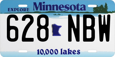 MN license plate 628NBW