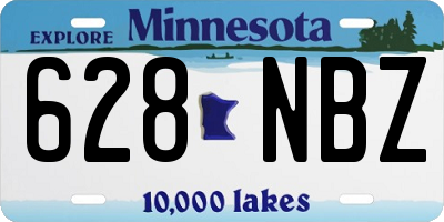 MN license plate 628NBZ