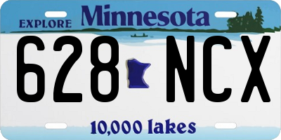 MN license plate 628NCX