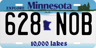 MN license plate 628NOB
