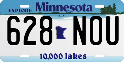 MN license plate 628NOU