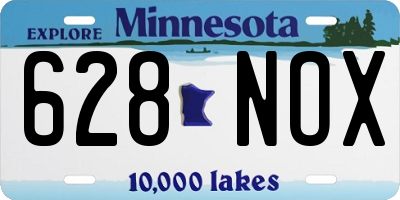 MN license plate 628NOX