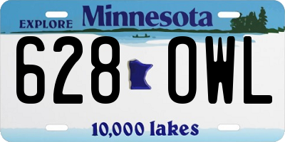MN license plate 628OWL
