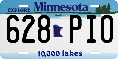 MN license plate 628PIO