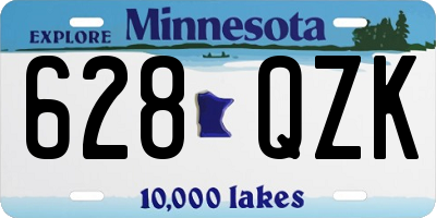 MN license plate 628QZK