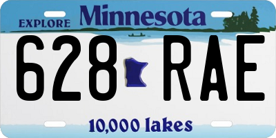 MN license plate 628RAE