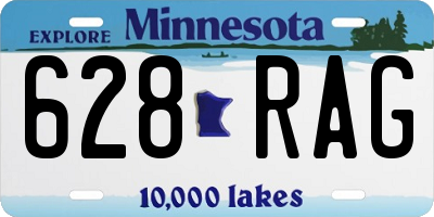 MN license plate 628RAG