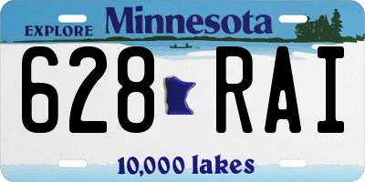 MN license plate 628RAI