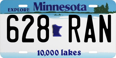 MN license plate 628RAN