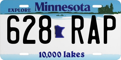 MN license plate 628RAP