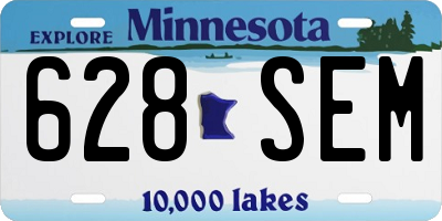MN license plate 628SEM