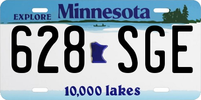 MN license plate 628SGE