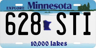 MN license plate 628STI