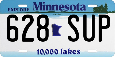 MN license plate 628SUP