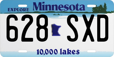 MN license plate 628SXD