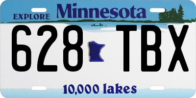 MN license plate 628TBX