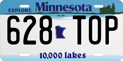 MN license plate 628TOP