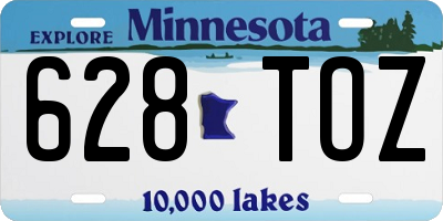 MN license plate 628TOZ