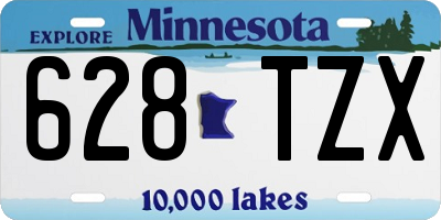 MN license plate 628TZX