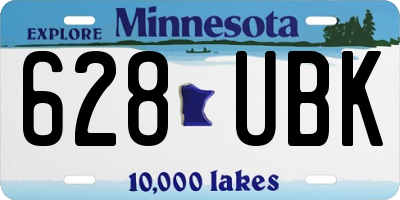 MN license plate 628UBK