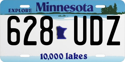 MN license plate 628UDZ