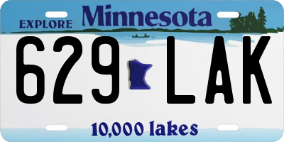 MN license plate 629LAK