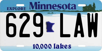 MN license plate 629LAW