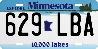 MN license plate 629LBA