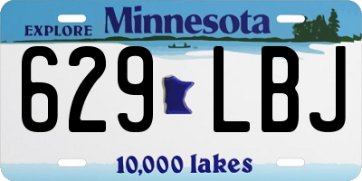 MN license plate 629LBJ