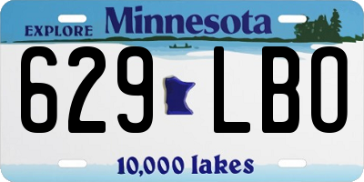 MN license plate 629LBO