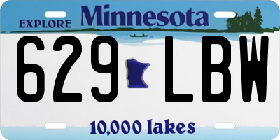 MN license plate 629LBW
