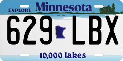 MN license plate 629LBX