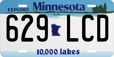 MN license plate 629LCD