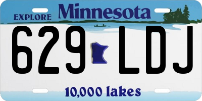 MN license plate 629LDJ