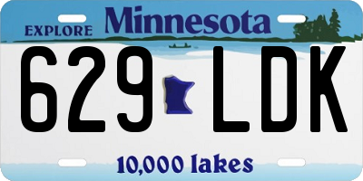 MN license plate 629LDK